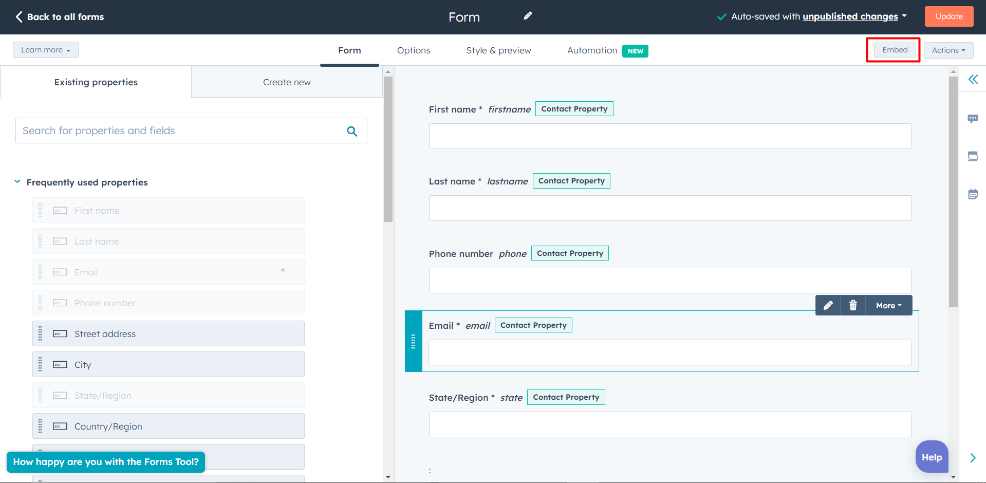 Example HubSpot form