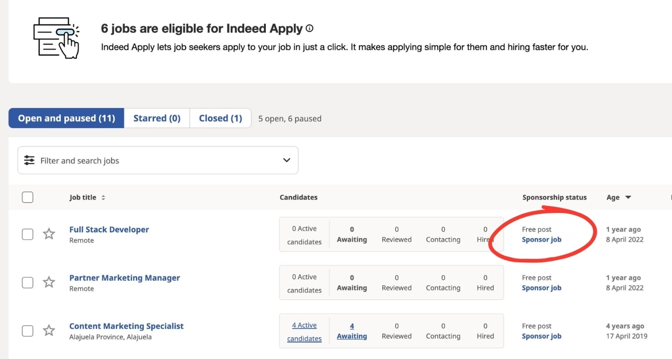 Sponsored job on Indeed